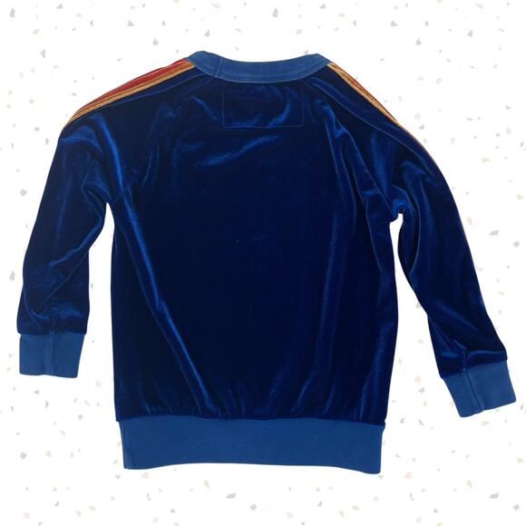 Aviator Nation Blue Velvet Classic 5 Stripe Sweatshirt Unisex Kids Top Size 6 - Picture 3 of 9